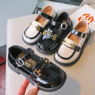 Girls' British Style Leather Shoes 2025 New Autumn Little Girl Black Leather Shoes, Children's Soft-soled Single Shoes Princess Shoes