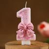 Creative Digital Pink Bow Birthday Candle for Girls