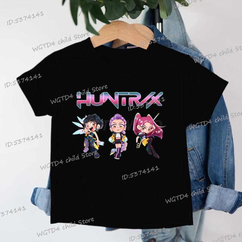 Kpop Demon Hunters Cartoon Tee Shirt Harajuku Cool Kids T-shirts Cotton Summer Tops Saja Boys Outfits Gift Baby Girl Boy Clothes