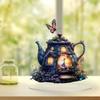 Fantasy Acrylic Teapot Fairy House Mini Figurine - Miniature Tea Party Decoration & Multifunctional Table