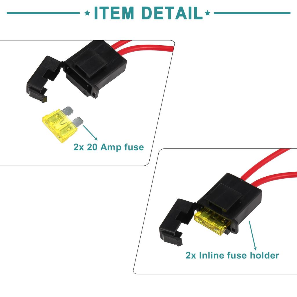 ACROPIX Dual Electric Fan Relay Kit with Thermostat Switch, 185 ON, 175 OFF, 40A, for Radiator Electric Cooling Fans, Black, 2 Pieces