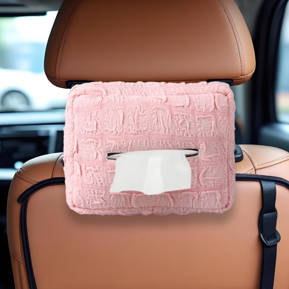 Cream Puff Car Sun Visor Tissue Holder - Stylish Hanging Paper Towel Bag