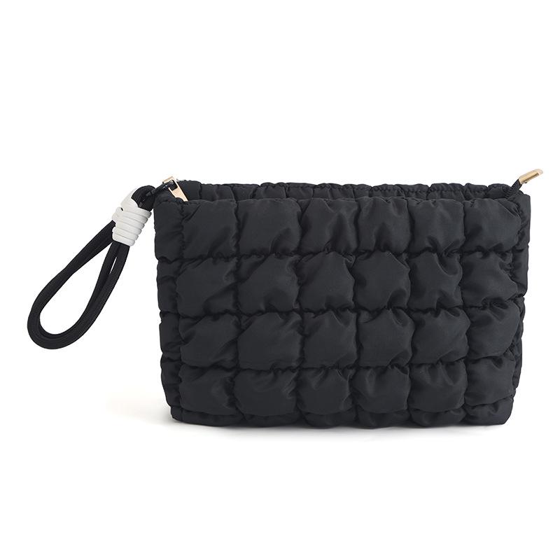 2024 Cloud Fresh Einfarbig Plissierte Make-up-Tasche: Vielseitige, tragbare Clutch für Damen