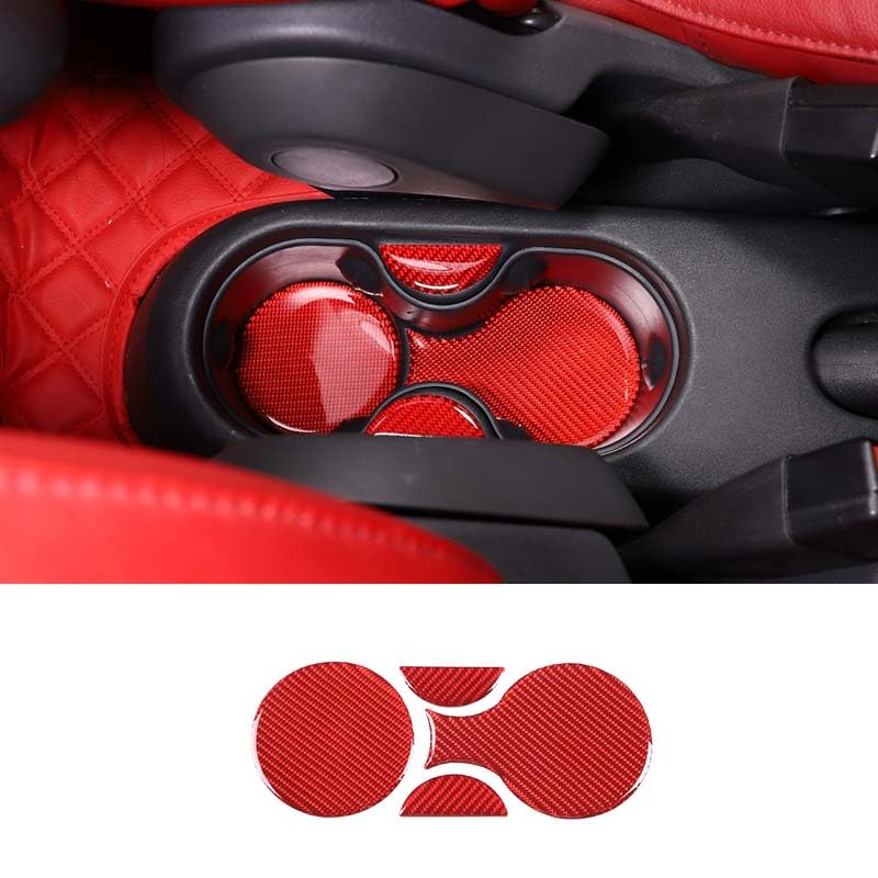 Hcilloend Carbon Fiber Cup Holder Rear Seat Cup Holder Socket Cup Holder and Rear Seat Cup Holder Frames for New Fiat 500 Easy Interior Custom Carbon