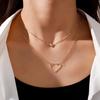 Stylish and Simple Women's Multi-layer Chain, Double-layer Personalized Hollow Love Pendant Necklace