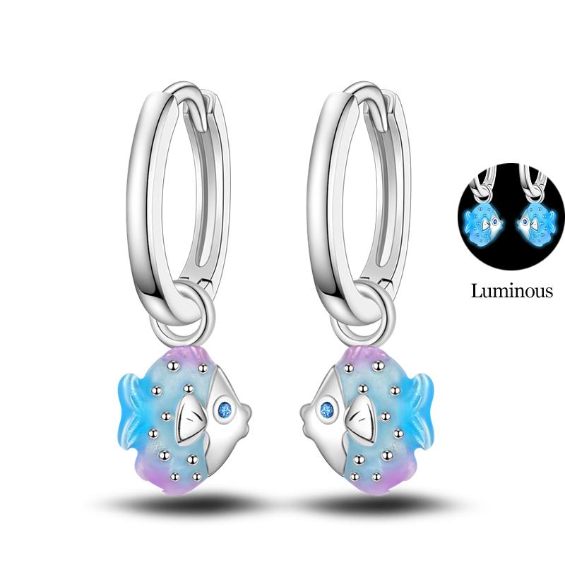 925 Silver Ocean Theme Earrings Dolphin Sea Star Shell Turtle Original Design Fashion Jewelry for Women