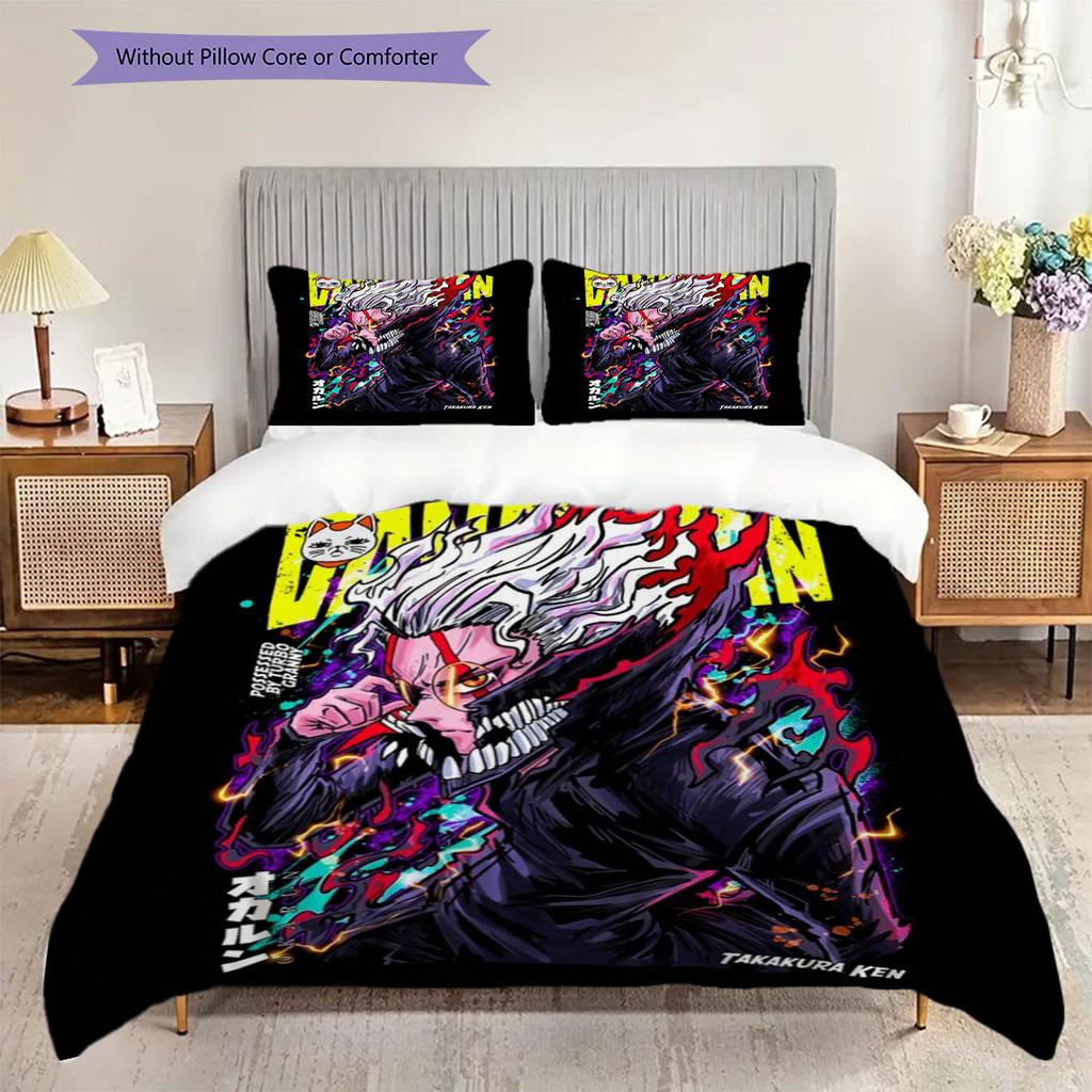 3pc Naruto-themed Printed Bedding Set( Without Core), Soft and Skin-friendly, Suitable for Bedroom or Guest Room