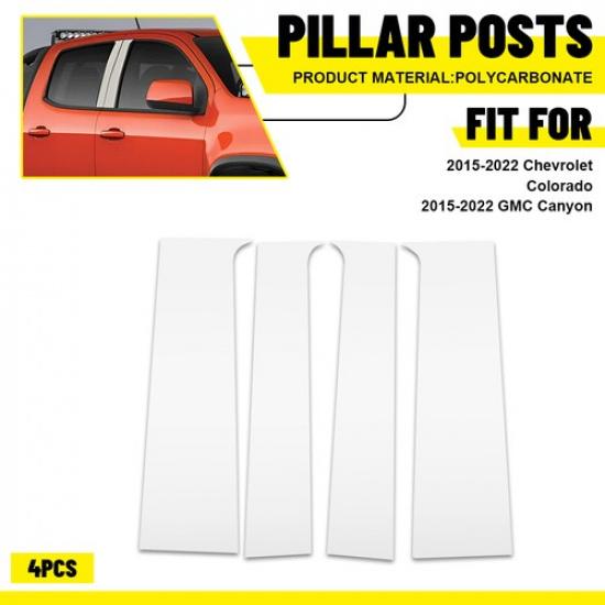 4x Chrome Pillar Post Door Cover Window For Chevy Colorado GMC Canyon 2015-