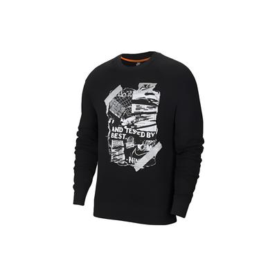 Nike Sportswear Letter Graffiti Pattern Printed Crew Neck Pullover Sweatshirt Men Sweatshirt Black CW1794-010