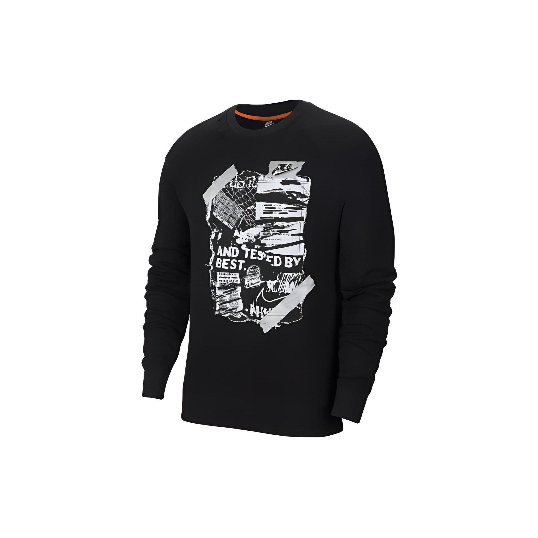 

Nike Спортивная одежда с принтом в виде букв и граффити, пуловер с круглым вырезом, мужская толстовка, черный цвет CW1794-010 M