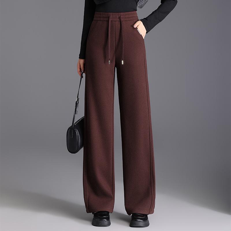 Women s High-Waist Velvet Wide-Leg Pants - Autumn/Winter 2025 Collection 30