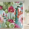 Tropical Cactus Shower Curtain Polyester Fabric Bath Curtain For The Bathroom Decorations Multi-Size Printed Shower Curtains