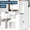 18x18x100CM Bathroom Floor Cabinet Storage Toilet Bath Organizer Paper Holder Shelf Door Classic Durable Slim Design Large Storage