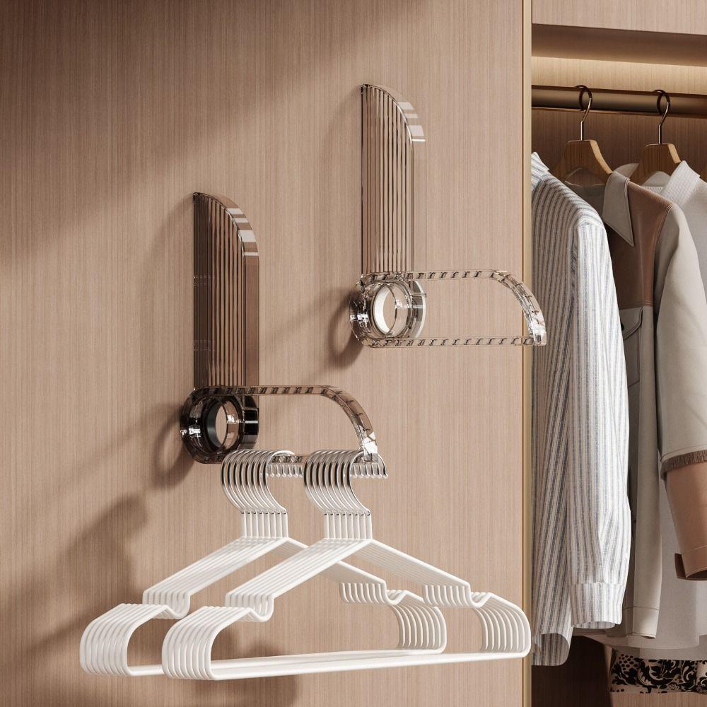 Wall-mounted Clothes Hanger Clip Collector Foldable Finishing Rack Convenient Storage Rack  Laundry