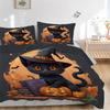3pcs Winning Wizard Cat Bedding Set, Including 1 Quilt Cover and 2 Pillow Shams, Without Filling, Soft and Comfortable Home Bedroom Fabric, Fashi