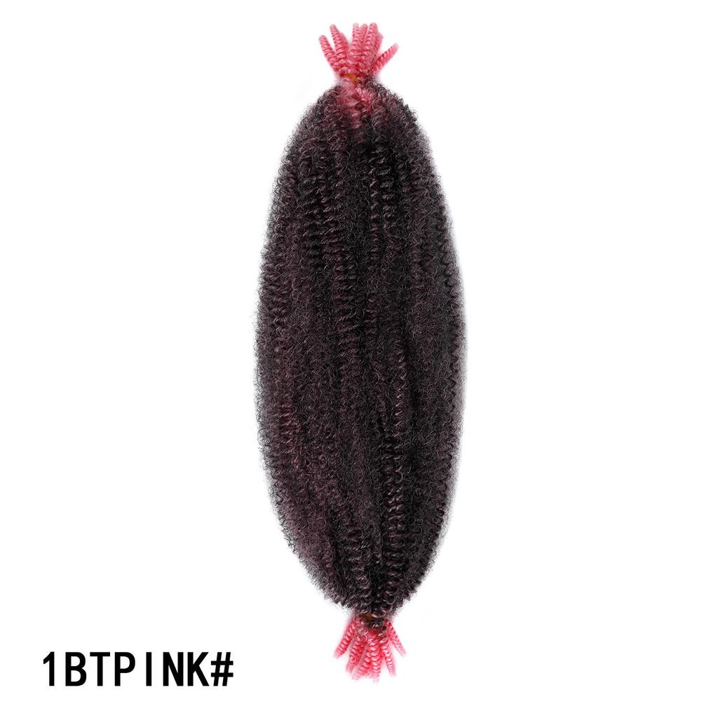 Springy Afro Twist Black Synthetic Crochet Hair Marley Twist Curly Braiding Hair Extensions DIY Wigs For Women Ladies