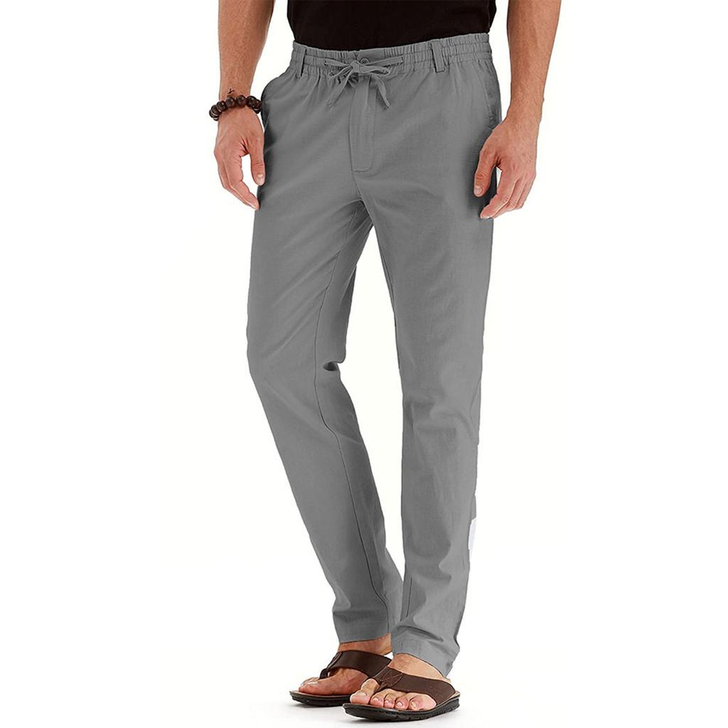 Men's Casual Pants Loose Large Elastic Waist Cotton Versatile Color Sweatpants