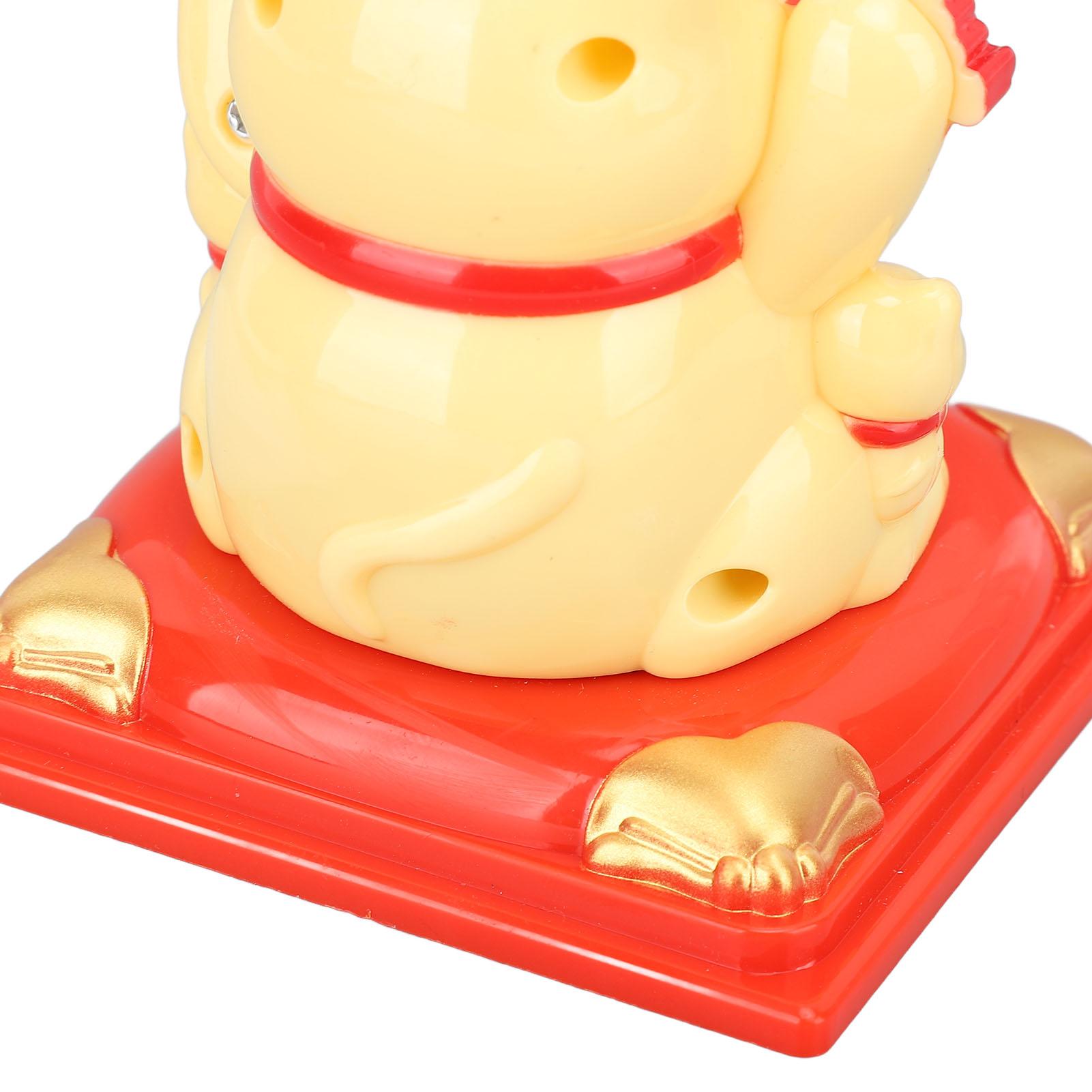 

Lucky Cat Яркое выражение Пластиковый Милый солнечный кот удачи с махающей рукой для украшения подарка Yellow