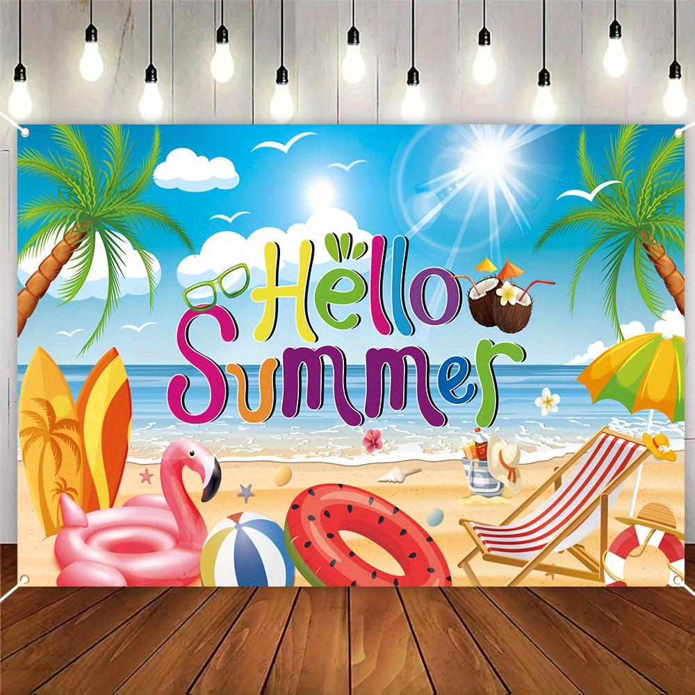Summer Beach Party Banner - Hawaiian Tropical party photography background polyester trim for weddings birthdays holidays 100x150cm