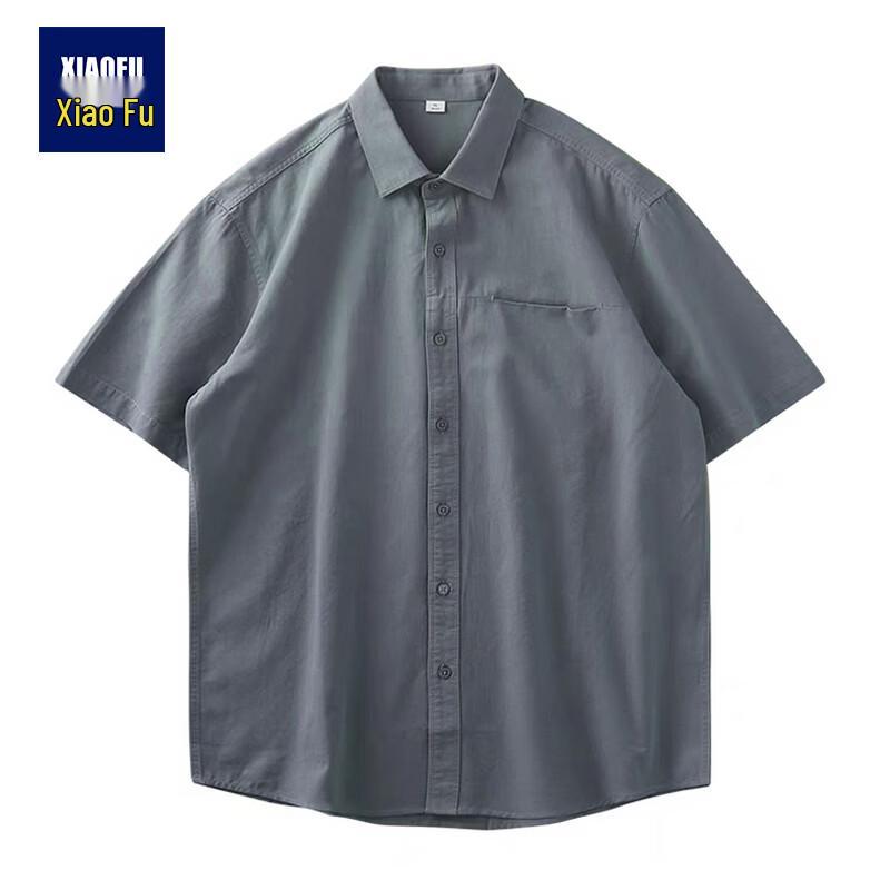 Xiaofu Men s Cotton Short-Sleeve Commuter Shirt M