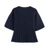 2026 Spring European & American Style Women's Puff Sleeve Ribbed Knit Top