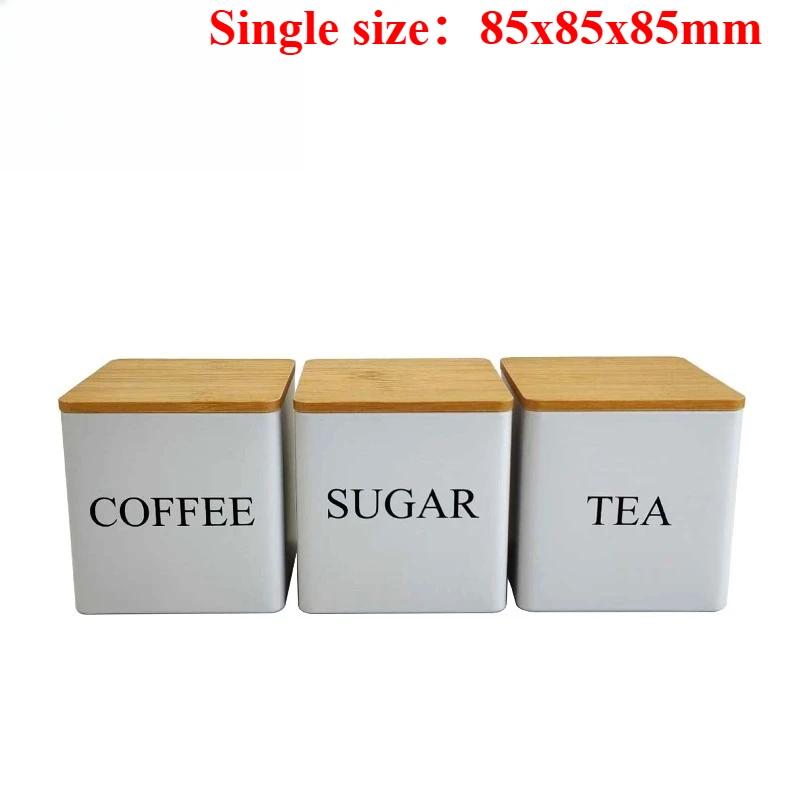 Multi-purpose Bamboo-Lidded Metal Storage Tin-Minimalist Creative Organizer for Candy, Coffee & Tea Decorative Storage Container