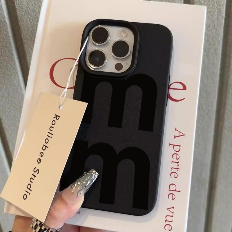 

Black letter M print Phone Case For iPhone 17 Air 16 15 14 13 12 11 Pro Max X XR XS Max 17 Plus 17 Pro Soft Cover Carcasa iphone 12 ProMax