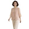 Summer Wear for Middle-Aged and Elderly Mothers: New Chinese Style Embroidered Shirt