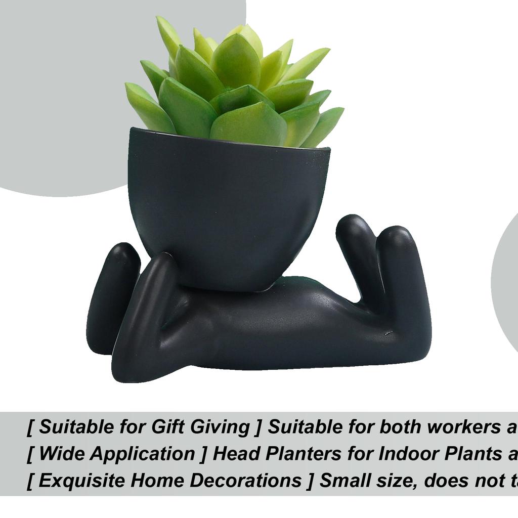 Face Flower Pot Head Planter Small Ceramic Pots For Indoor Plants With Drainage Reusable Human Shape Indoor Flower Planter Pot