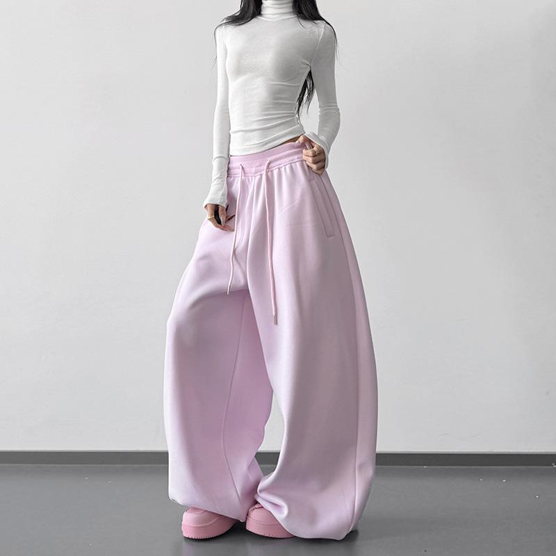 

Winter 2025 Women s High-Waisted Retro Blue Wide-Leg Spicy Girl Sweatpants Small