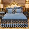 Thick Bed Skirt Three-Piece Winter Crystal Velvet Fleece-Lined Quilted Bedspread Quilt Cover Velvet Bed Skirt