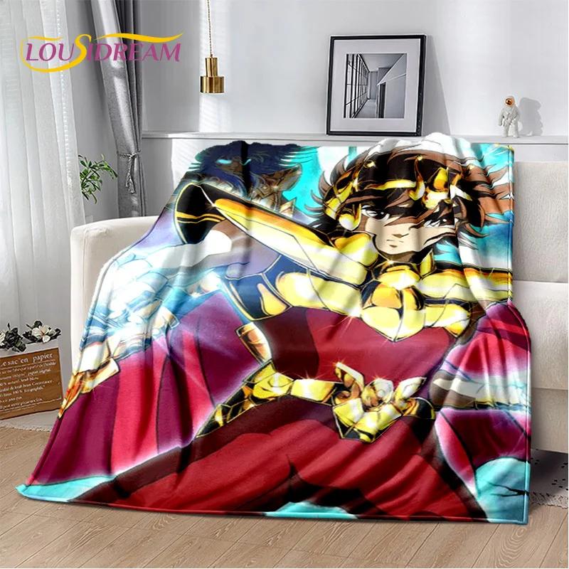 Cartoon Saint Seiya 3D Retro Soft Flannel Blanket for Beds Bedroom Sofa Picnic,Throw Blanket for Cover Outdoor Leisure Nap Gift