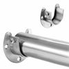 Solid Stainless Steel Wardrobe Rod Support, 16-32mm Round Tube, Hidden U-Shape Base.