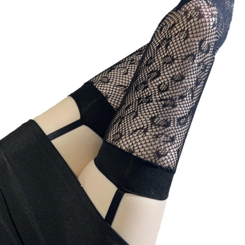 Internet Celebrity Tide Socks Leopard Print Stockings Fishing Net Knee Socks Pure Lust Sexy Black Silk Net Stockings Fishing Net Garter Socks