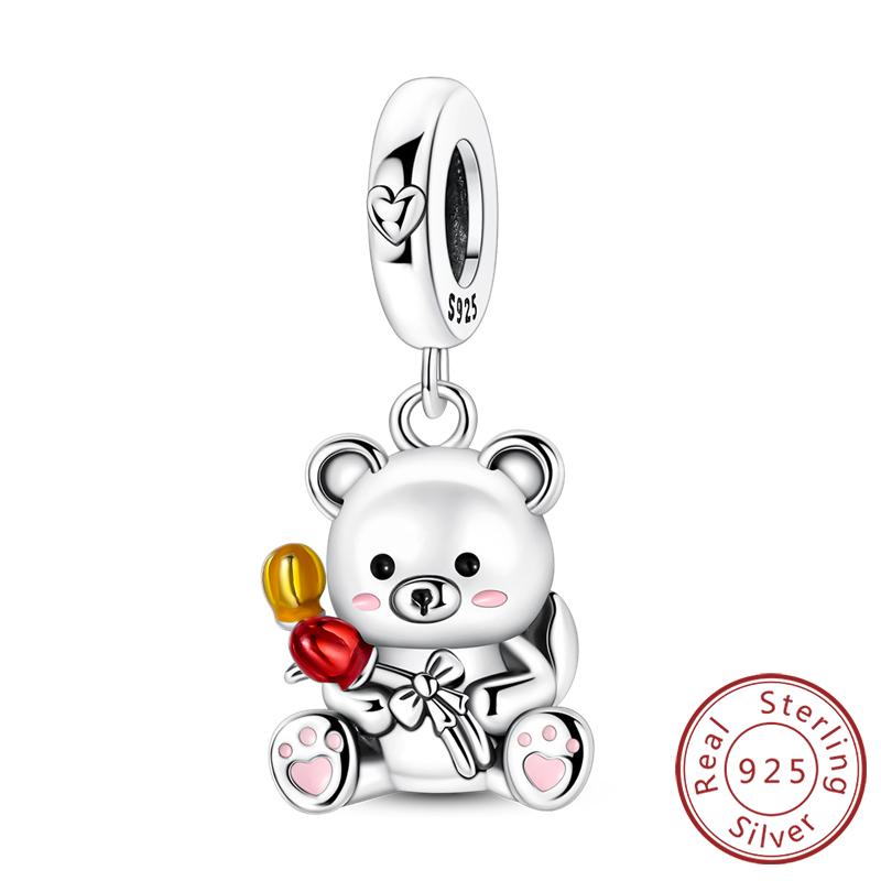 New Copper Charms Luminous Whale Turtle Bear Charm Beads For Original Bracelet Pendant Women Girl Diy Jewelry Gift