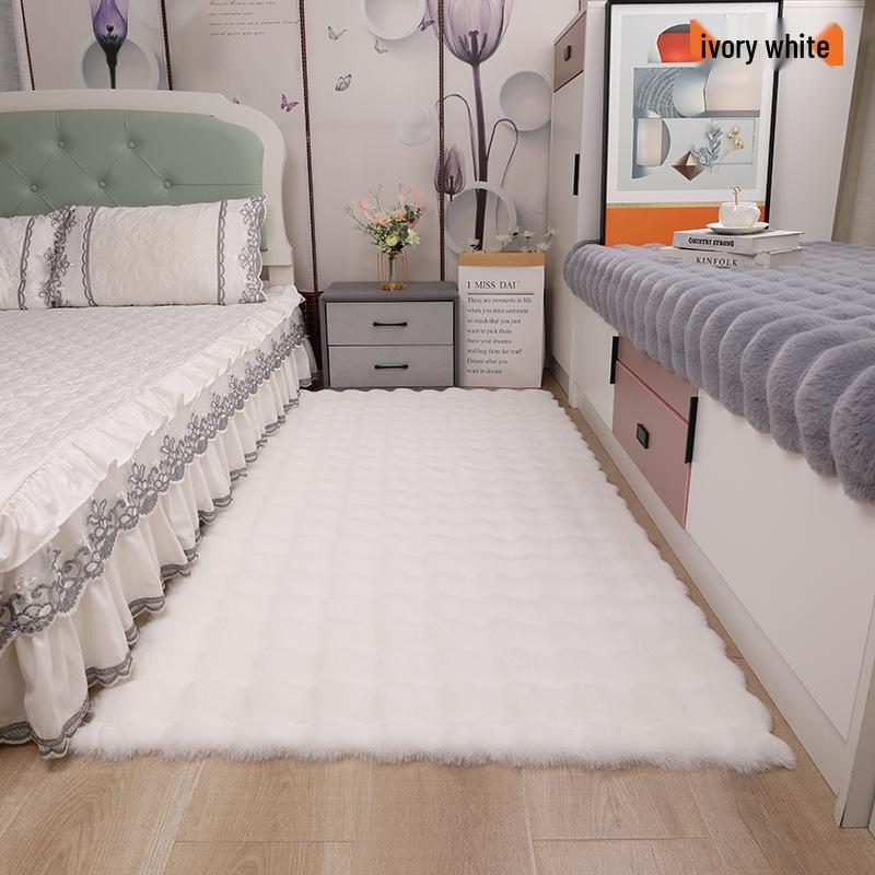 New Cream Plush Bubble Pile Rug - Bedroom, Bedside, Living Room, Bay Window, Sofa Cushion & Blanket Pad
