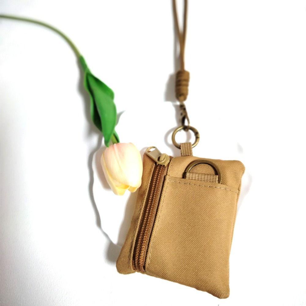 Casual Hanging Neck Coin Purse Square Small Card Holder Convenient Oxford Cloth Mini Wallet  Sports