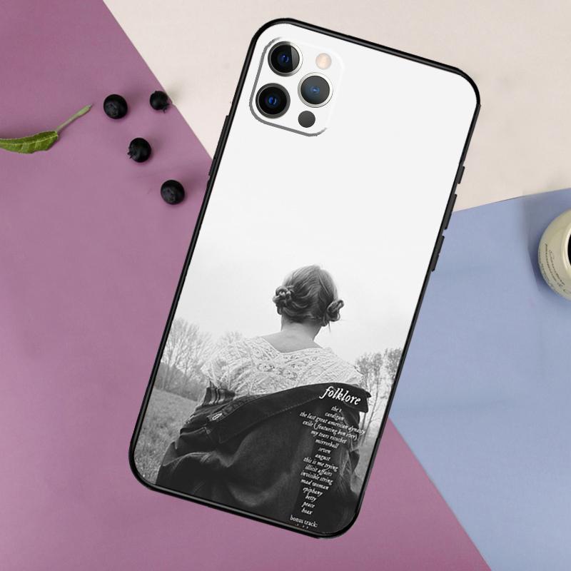 

Folklore Case For iPhone 16 15 14 13 12 11 Pro Max Plus XR X XS Max Soft Bumper Cover iPhone 13