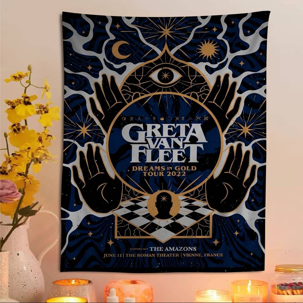 Greta Van Fleet Band Rock Cartone Animato Arazzo Arte Fantascienza Stanza Arredamento Casa Arte Arredamento Casa