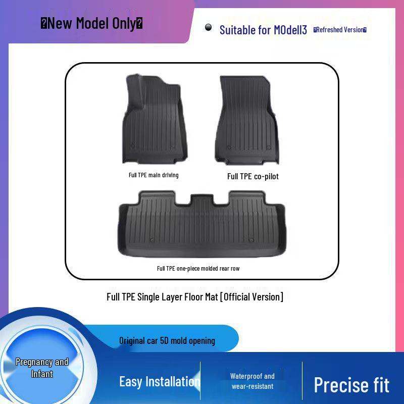 Tapis de sol TPE Haut de gamme pour Tesla Model Y/3 - Accessoires Auto Personnalisés