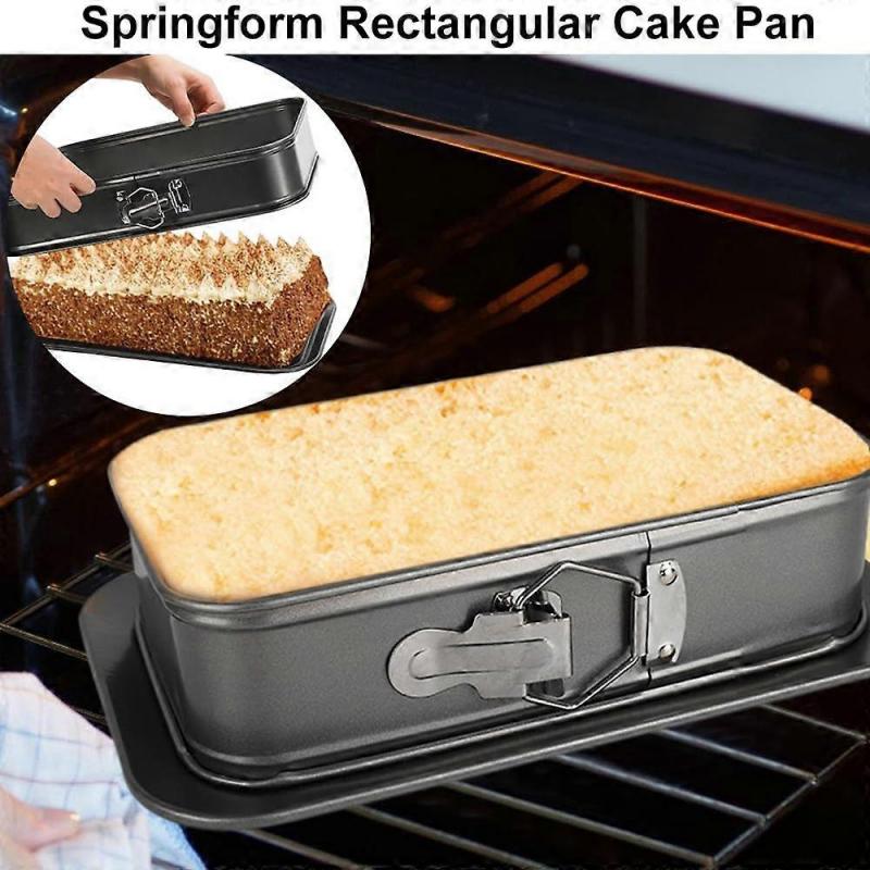 Non Stick Square Chiffon Cake Pan Carbon Steel Baking Mold with Removable Bottom, 40 X 28 X 8cm (FCM