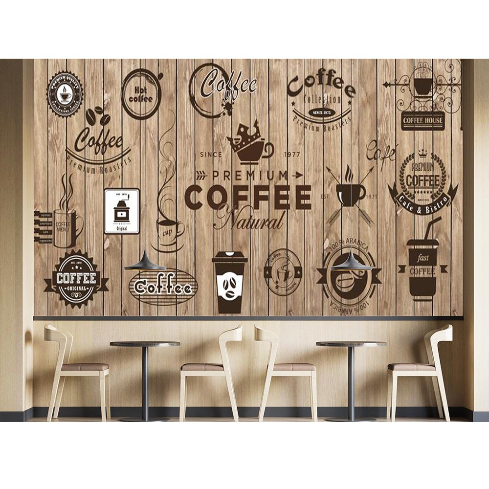 Hand-Painted Coffee Shop Wallpaper Modern Fresh Cafe Restaurant Blackboard Wall Paper 3d Coffee Wall Mural