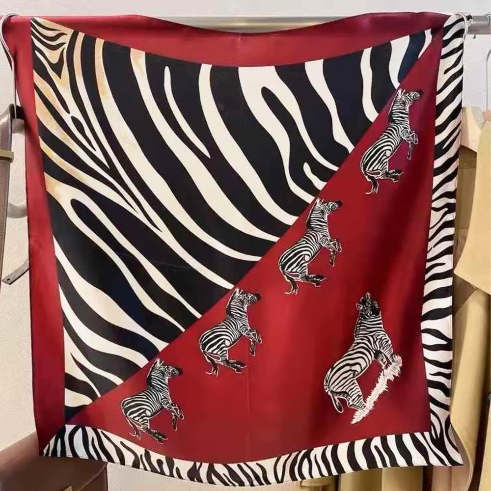 green Women 100% Mulberry Silk Scarf For Hair Headscarf Spring Fall Elegant Floral Small Silk Square Neck Scarves Neckerchief