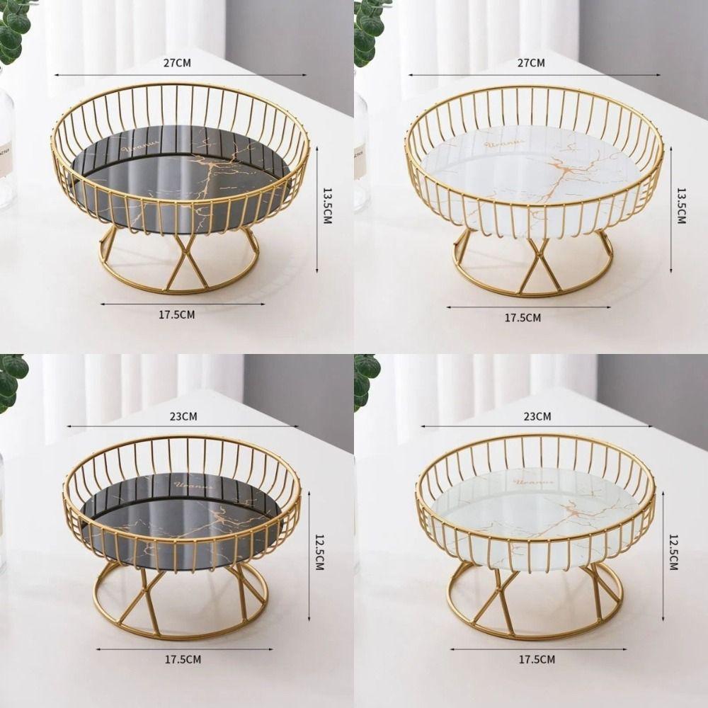 New European Luxury Fruit Cake Tray Creative Design Large Round Fruit Basket Snack Display Dessert Stand Home Decor