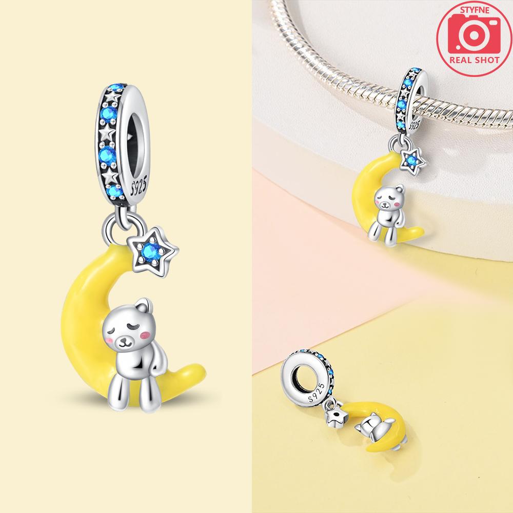 Original Charms Copper Blue Moon Stars Sun Rockets Astronauts Hearts Beads Fit Bracelet Women Diy Romantic Gift Jewelry