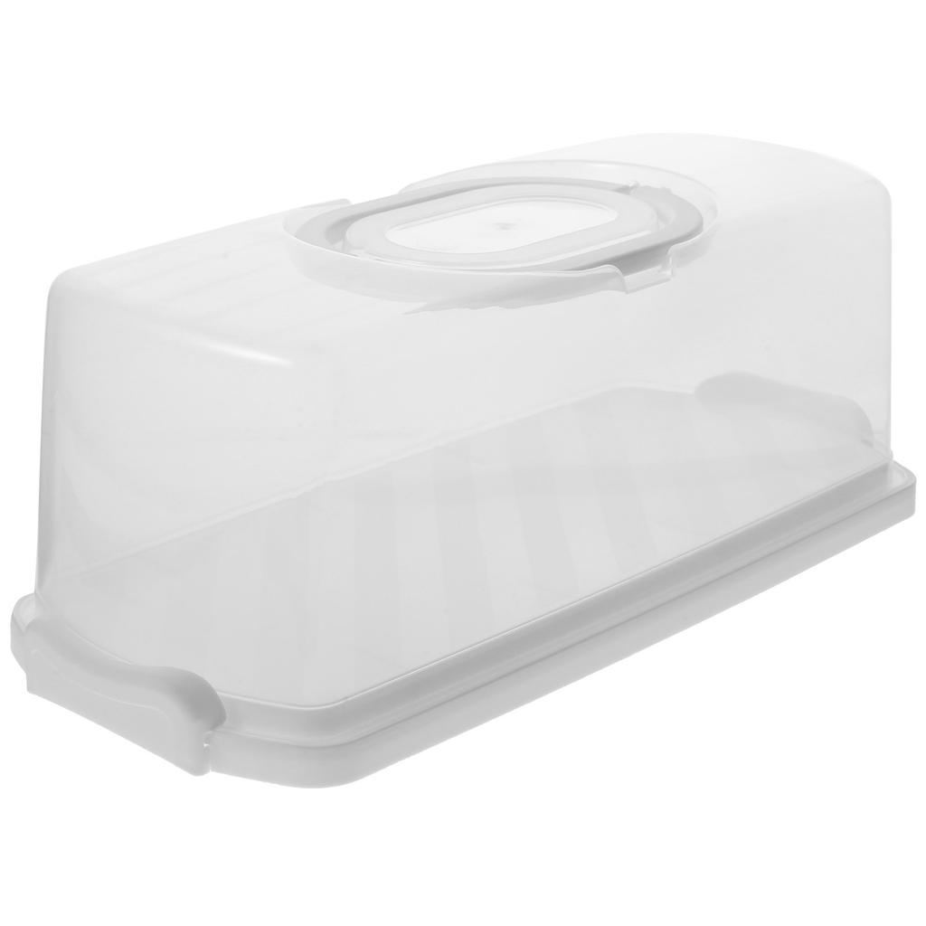 Portable Bread Storage Container Airtight Cake Container Reusable PP Material Loaf Bread Storage Box Snack