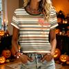 Women's Halloween Print Short Sleeve T-Shirt Casual Fashion Top