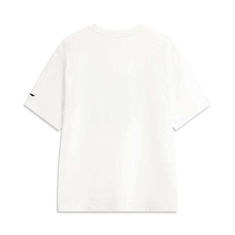 Li Ning Tischtennis Serie College Stil Atmungsaktiv Rundhals Sport Kurzarm T-Shirt Herren Tops Weiß ATSV701-2