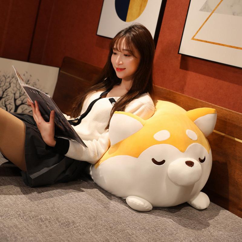 Japanese Chubby Puppy Doll Soft Cute Husky Erha Big Throw Pillow Girl Sleeping On The Bed Holding Doll Gift