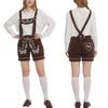 Bawarski Festiwal Piwa Krótkie Spodnie na Szelkach Materiał Zamszowy Sznurowane Haftowane Dla Kobiet Cosplay